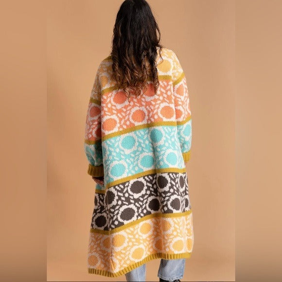 Anthropologie SAACHI - Carina Multi Long Knit Kimono OS