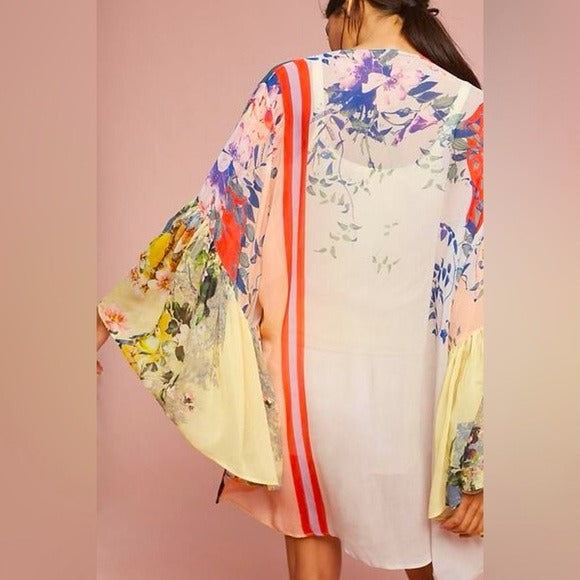 SAACHI Anthropologie - Mystical Garden Ruffle Sleeve Kimono OS